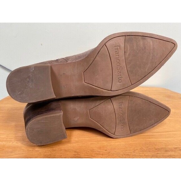 Franco Sarto Women's Size 8M Shaina Tan Suede Booties Ankle Boot Zipper - Picture 12 of 12